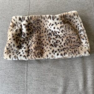 ROMWE Animal Print Faux Fur Skirt